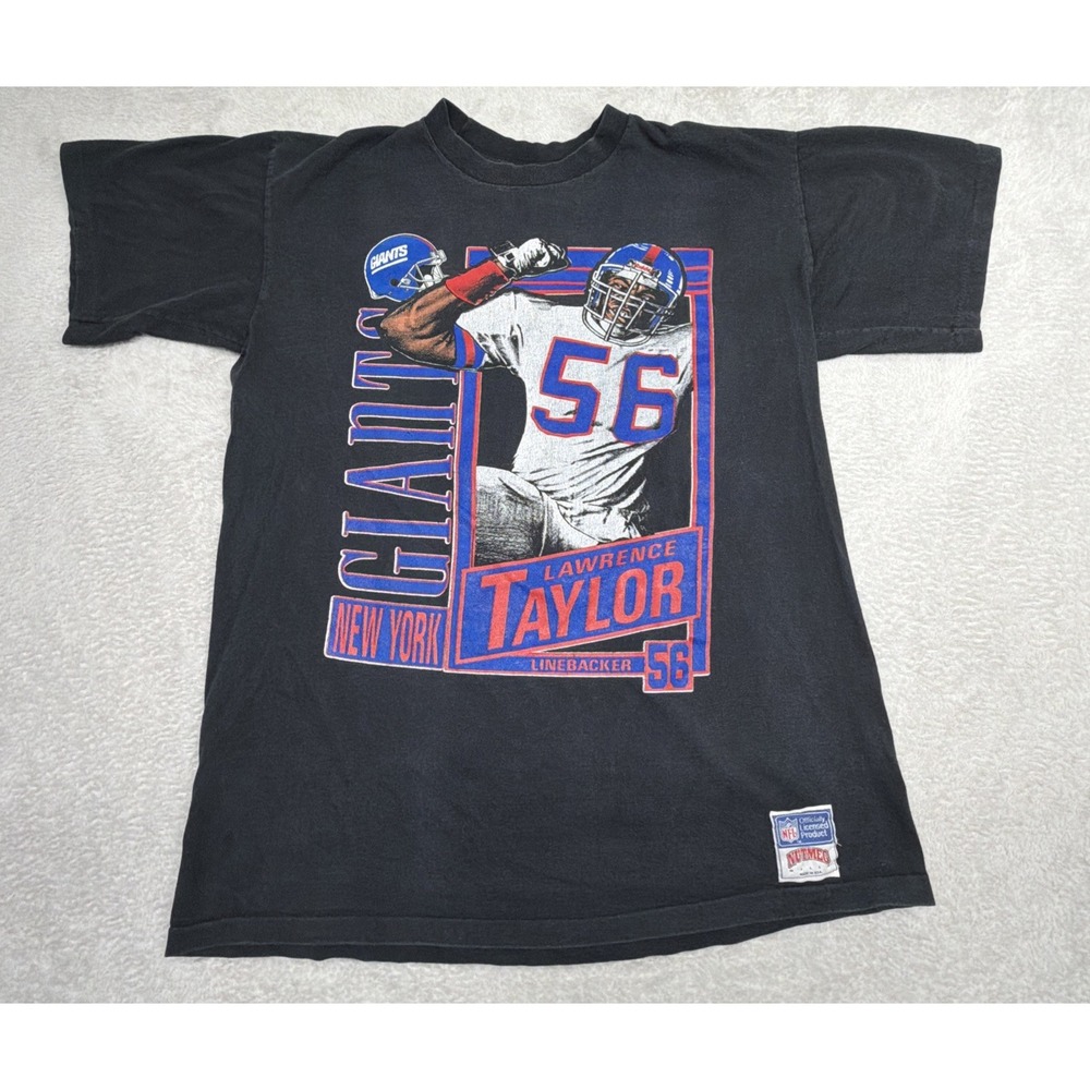 VTG 90s Lawrence Taylor New York Giants Nutmeg Double-Sided T-Shirt Men's XL USA